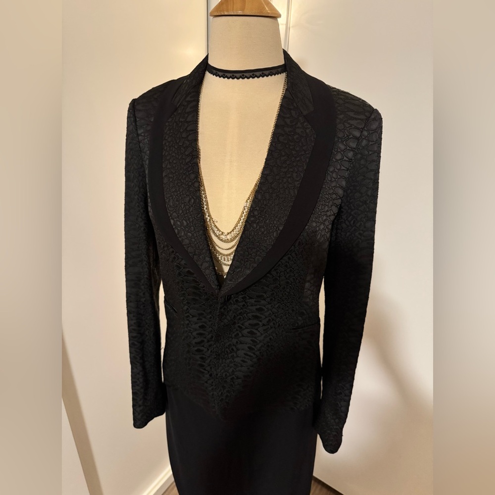 Diane Von Furstenberg Black Textured Blazer